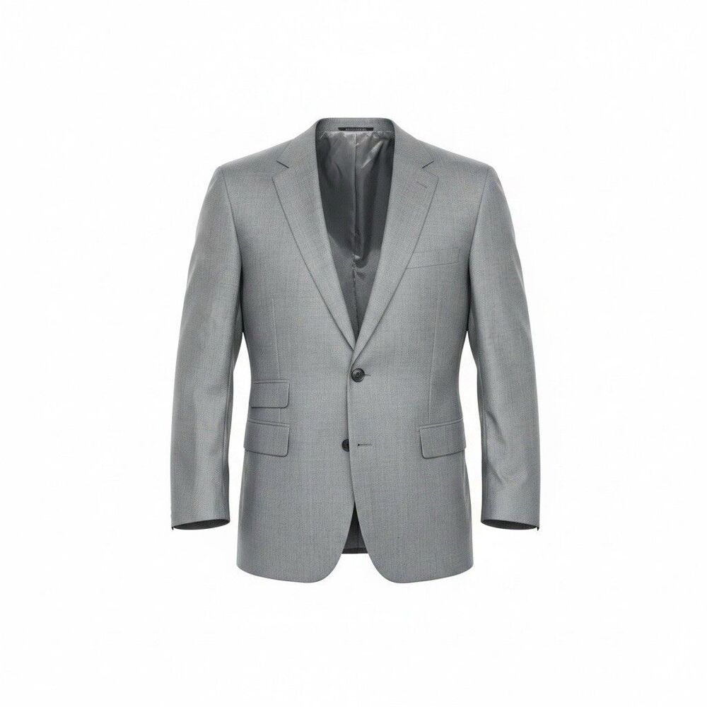 Jos A Bank Signature Collection Sportcoat 43L Mens Gray Silk Wool Blazer